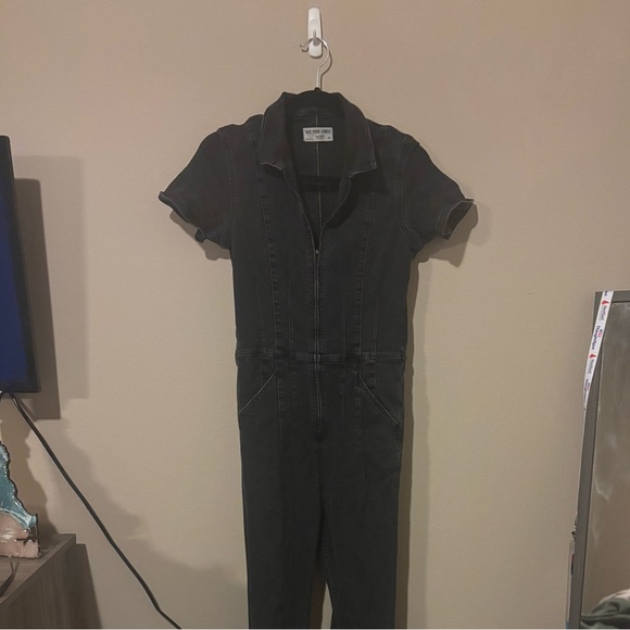 We The Free Jayde Denim Flared Jumpsuit – Black (Size M) - Picture 7 of 11
